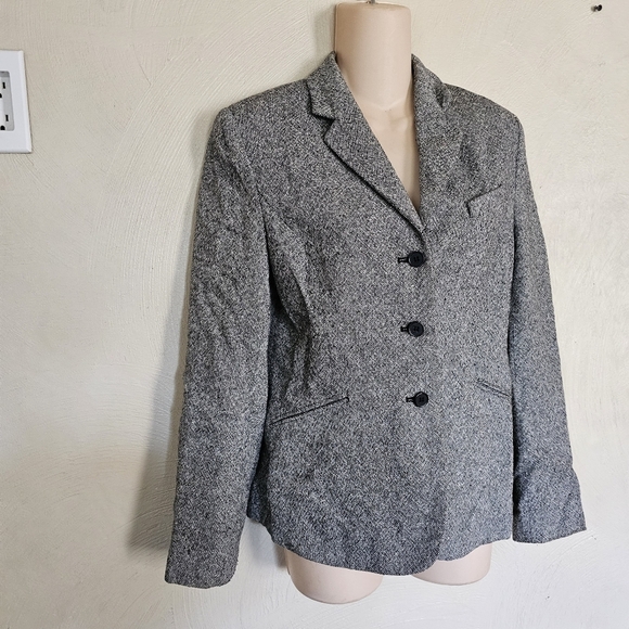 The Limited Wool Blend Gray,Black,White Tweed Blazer Jacket Size Women's Small - Picture 5 of 11